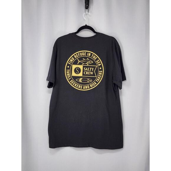 Salty Crew Shirt Mens XL Black Find Refuge In The Sea Graphic Cotton - Picture 2 of 9